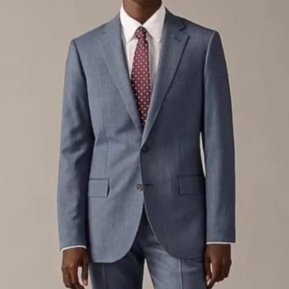 NWT FLAWED J.Crew Sz 36S Ludlow Slim-Fit Suit Jacket Italian Stretch Wool Blue - Picture 1 of 16